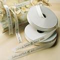 Classic White Gift Ribbon - Wedding Bells