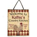 Native land Kitchen Rooster Slate Plaque In Red^^ Blue Or Green Design