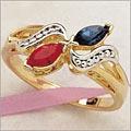 Couples' Birthstone Ring - 14k Gold Plated