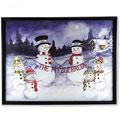 Framed Snowman Family Icon Canvas - 11x14