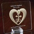 Glass Block With Ivory Poly Clay Wedding Heart