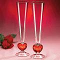 Heart-stemmed Champagne Flutes Set