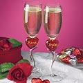 Heart-stemmed Wine Flutes Set