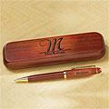 Initialed Rosewood Pen W/ Box