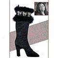 Ladies Black High Heel Photo Stocking - B&w