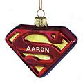 Super Man Personalized Glass Ornament