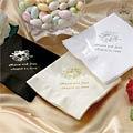 Wedding Cocktail Napkins - Your Choice Of Black^^ Igory Or White With A Bell Or Dove Design