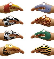 Animal Hand Tatoos, Set Of 8