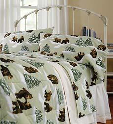 Bear Print Percale Sheets-full Size