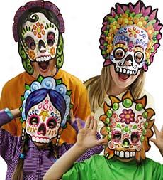 Day Of The Dead Masks, Set Of 8