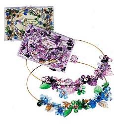 Glass Flowers Necklace Kit-purple