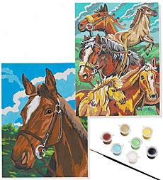 Paintvynumber Horse Portraits, Set Of 2